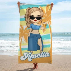 Oh Sip It's A Girl's Trip - Bestie Personalized Custom Beach Towel - Summer Vacation Gift, Birthday Pool Party Gift For Best Friends, BFF, Sisters -Pawfect House Store 6666a5bea0d0d
