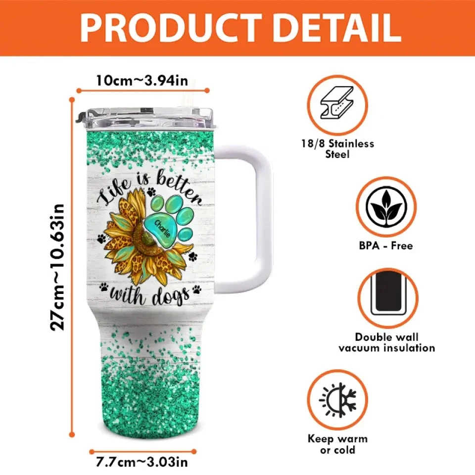 Dogs Never Lie About Love - Dog Personalized Custom 40 Oz Stainless Steel Tumbler With Handle - Gift For Pet Owners, Pet Lovers 4 Dogs Never Lie About Love - Dog Personalized Custom 40 Oz Stainless Steel Tumbler With Handle - Gift For Pet Owners, Pet Lovers - Image 4