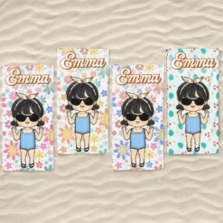 Summer Means Happy Times - Family Personalized Custom Beach Towel - Summer Vacation Gift For Family Members -Pawfect House Store 66680708ae073