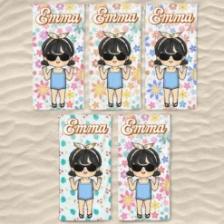 Summer Means Happy Times - Family Personalized Custom Beach Towel - Summer Vacation Gift For Family Members -Pawfect House Store 6668085fbfe6b