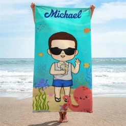 Summer, Beach, Pool, Travel - Family Personalized Custom Beach Towel - Summer Vacation Gift, Birthday Pool Party Gift For Family Members 7 Summer, Beach, Pool, Travel - Family Personalized Custom Beach Towel - Summer Vacation Gift, Birthday Pool Party Gift For Family Members -Pawfect House Store 66682356e1b49