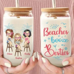 Beach Days And Besties Always - Bestie Personalized Custom Glass Cup, Iced Coffee Cup - Summer Vacation Gift For Best Friends, BFF, Sisters 8 Beach Days And Besties Always - Bestie Personalized Custom Glass Cup, Iced Coffee Cup - Summer Vacation Gift For Best Friends, BFF, Sisters -Pawfect House Store 6668fd579714b