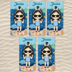 Summer, Beach, Pool, Travel And Kid - Family Personalized Custom Beach Towel - Summer Vacation Gift, Birthday Pool Party Gift For Family Members -Pawfect House Store 66690426ac252