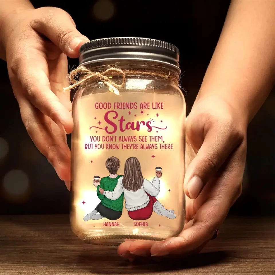 There Are Friends That Become Family - Bestie Personalized Custom Mason Jar Light - Gift For Best Friends, BFF, Sisters, Coworkers 4 There Are Friends That Become Family - Bestie Personalized Custom Mason Jar Light - Gift For Best Friends, BFF, Sisters, Coworkers - Image 4