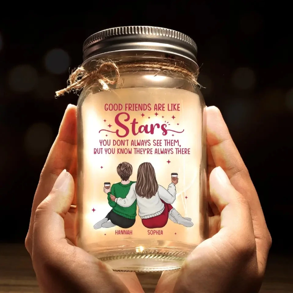 There Are Friends That Become Family - Bestie Personalized Custom Mason Jar Light - Gift For Best Friends, BFF, Sisters, Coworkers 6 There Are Friends That Become Family - Bestie Personalized Custom Mason Jar Light - Gift For Best Friends, BFF, Sisters, Coworkers - Image 6