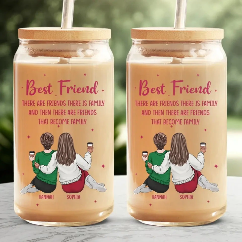 Good Friends Are Like Stars - Bestie Personalized Custom Glass Cup, Iced Coffee Cup - Summer Vacation Gift For Best Friends, BFF, Sisters 3 Good Friends Are Like Stars - Bestie Personalized Custom Glass Cup, Iced Coffee Cup - Summer Vacation Gift For Best Friends, BFF, Sisters - Image 3