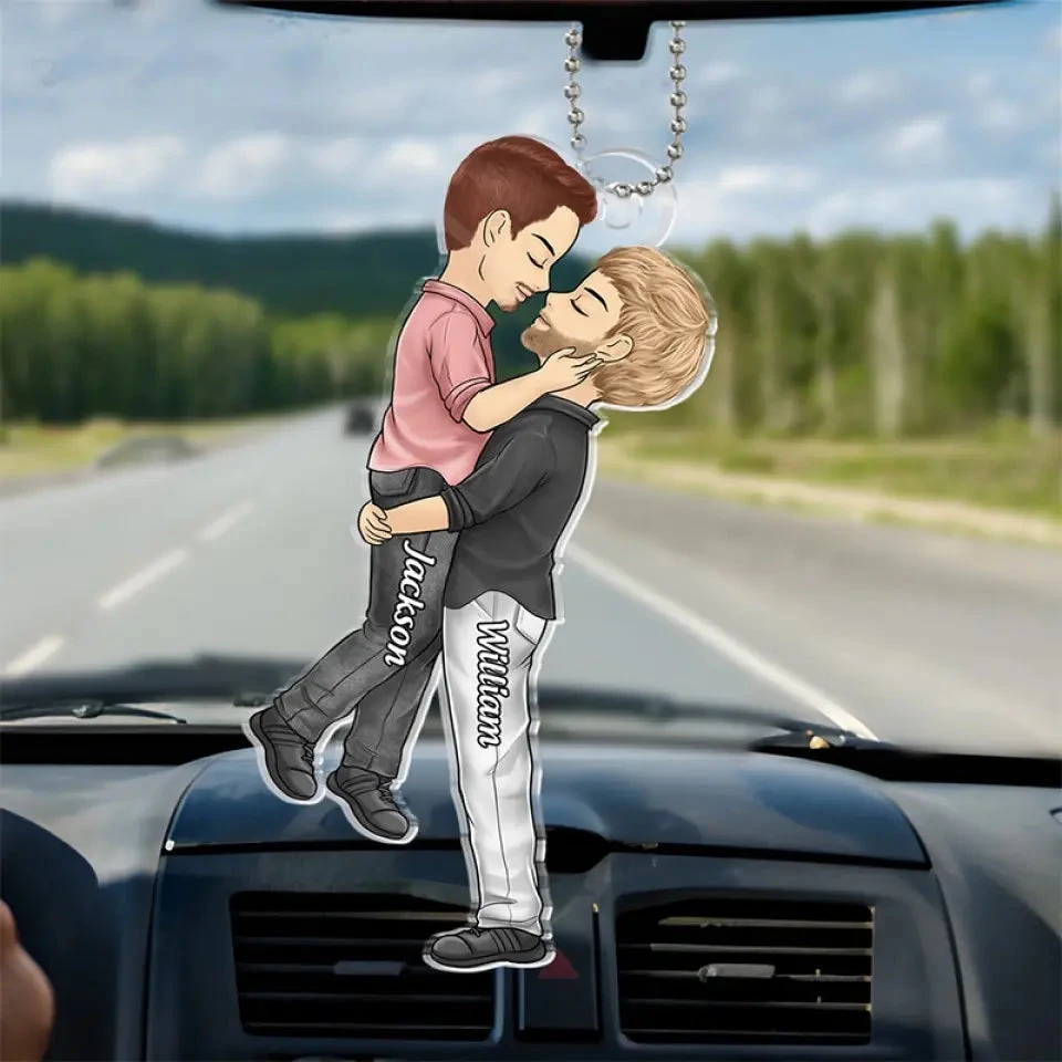 Love Is Love - Couple Personalized Custom Car Ornament - Acrylic Custom Shaped - Gift For Husband Wife, Anniversary, LGBTQ+ 3 Love Is Love - Couple Personalized Custom Car Ornament - Acrylic Custom Shaped - Gift For Husband Wife, Anniversary, LGBTQ+ - Image 3