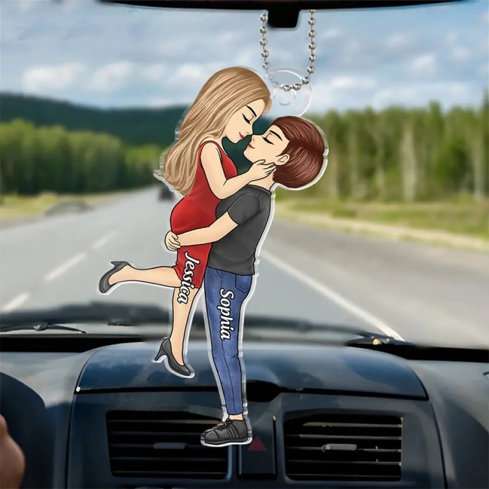 Love Is Love - Couple Personalized Custom Car Ornament - Acrylic Custom Shaped - Gift For Husband Wife, Anniversary, LGBTQ+ 1 Love Is Love - Couple Personalized Custom Car Ornament - Acrylic Custom Shaped - Gift For Husband Wife, Anniversary, LGBTQ+