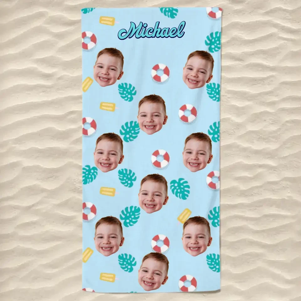 Custom Photo Let's Have An Unforgettable Summer - Family Personalized Custom Beach Towel - Summer Vacation Gift For Family Members 2 Custom Photo Let's Have An Unforgettable Summer - Family Personalized Custom Beach Towel - Summer Vacation Gift For Family Members - Image 2