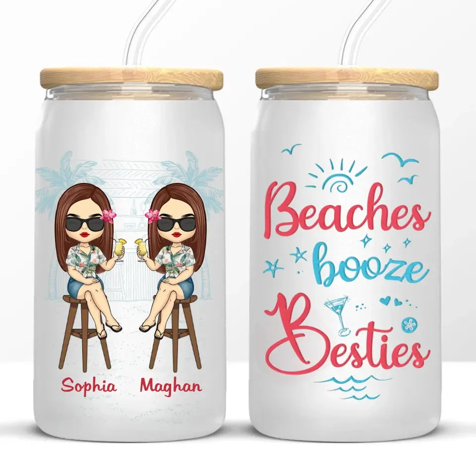 Beach Days And Besties Always - Bestie Personalized Custom Glass Cup, Iced Coffee Cup - Summer Vacation Gift For Best Friends, BFF, Sisters 6 Beach Days And Besties Always - Bestie Personalized Custom Glass Cup, Iced Coffee Cup - Summer Vacation Gift For Best Friends, BFF, Sisters - Image 6