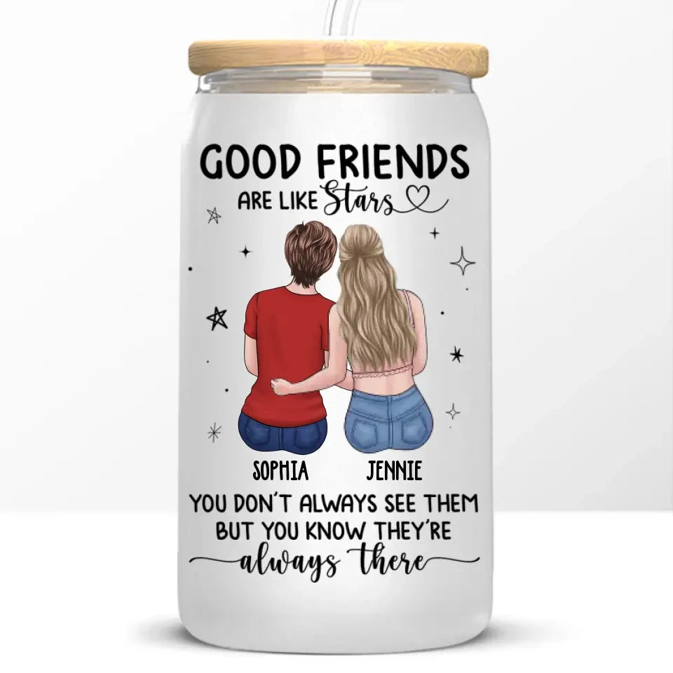 Friends Become Our Chosen Family - Bestie Personalized Custom Glass Cup, Iced Coffee Cup - Gift For Best Friends, BFF, Sisters 6 Friends Become Our Chosen Family - Bestie Personalized Custom Glass Cup, Iced Coffee Cup - Gift For Best Friends, BFF, Sisters - Image 6