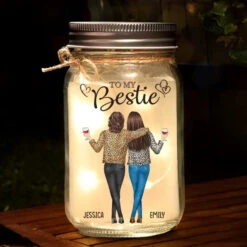 You Stand By My Side In My Ups And Downs - Bestie Personalized Custom Mason Jar Light - Gift For Best Friends, BFF, Sisters -Pawfect House Store 666a574a0cc66