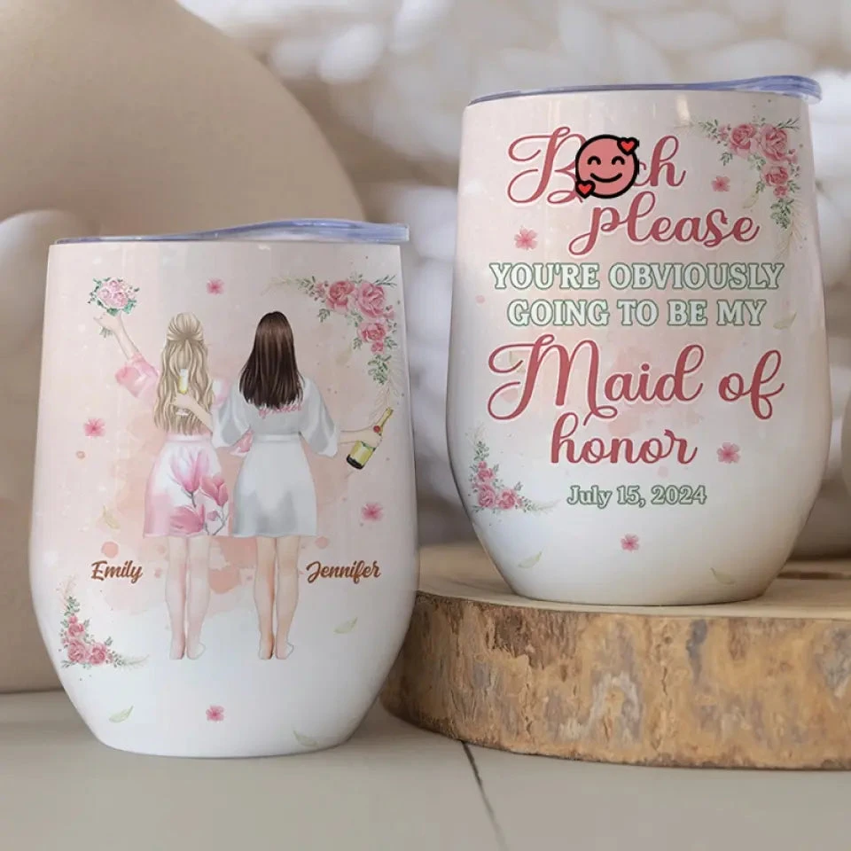 Soulmates For Life - Bestie Personalized Custom Wine Tumbler - Wedding Gift, Bridesmaid Gift For Best Friends, BFF, Sisters 3 Soulmates For Life - Bestie Personalized Custom Wine Tumbler - Wedding Gift, Bridesmaid Gift For Best Friends, BFF, Sisters - Image 3