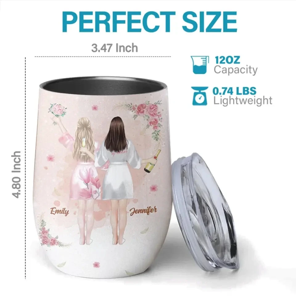 Soulmates For Life - Bestie Personalized Custom Wine Tumbler - Wedding Gift, Bridesmaid Gift For Best Friends, BFF, Sisters 4 Soulmates For Life - Bestie Personalized Custom Wine Tumbler - Wedding Gift, Bridesmaid Gift For Best Friends, BFF, Sisters - Image 4