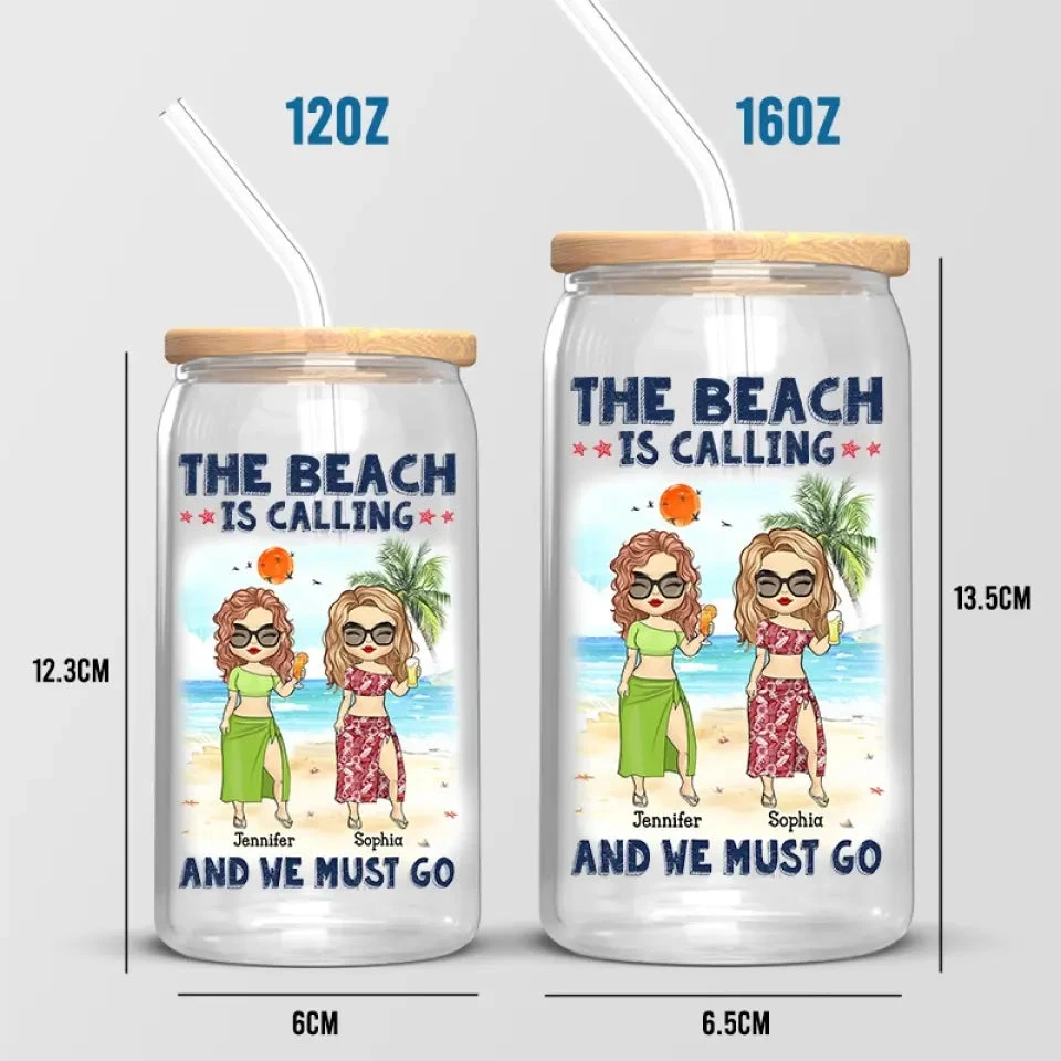 Friends Who Travel Together, Stay Together - Bestie Personalized Custom Glass Cup, Iced Coffee Cup - Summer Vacation Gift For Best Friends, BFF, Sisters 6 Friends Who Travel Together, Stay Together - Bestie Personalized Custom Glass Cup, Iced Coffee Cup - Summer Vacation Gift For Best Friends, BFF, Sisters - Image 6