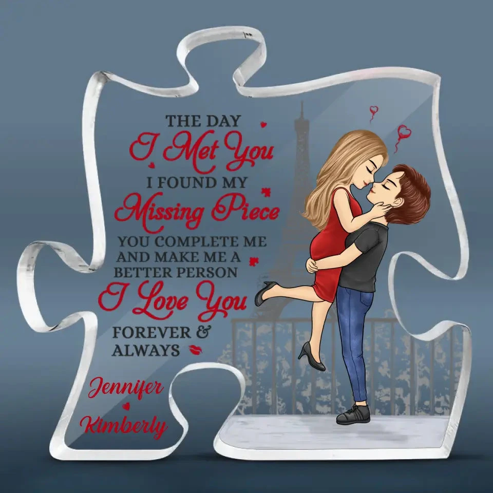 You Will Forever Be My Always - Couple Personalized Custom Puzzle Shaped Acrylic Plaque - Gift For Husband Wife, Anniversary, LGBTQ+ 2 You Will Forever Be My Always - Couple Personalized Custom Puzzle Shaped Acrylic Plaque - Gift For Husband Wife, Anniversary, LGBTQ+ - Image 2
