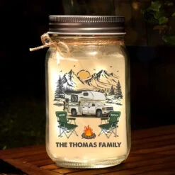 Find Your Wild - Camping Personalized Custom Mason Jar Light - Gift For Couple, Husband Wife, Camping Lovers -Pawfect House Store 666a7f6d33a8c