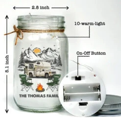 Find Your Wild - Camping Personalized Custom Mason Jar Light - Gift For Couple, Husband Wife, Camping Lovers -Pawfect House Store 666a7f90a7afa