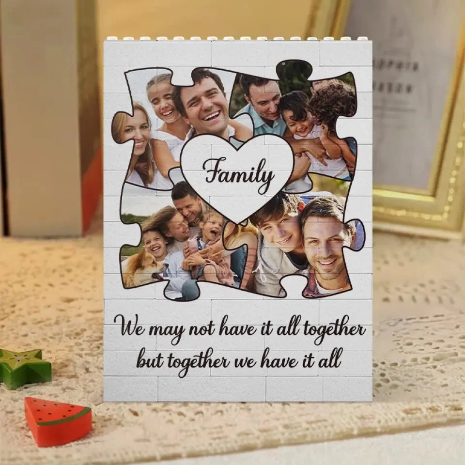 Custom Photo Family Is The Greatest Gift In Life - Family Personalized Custom Vertical Rectangle Shaped Building Brick Blocks - Gift For Family Members 1 Custom Photo Family Is The Greatest Gift In Life - Family Personalized Custom Vertical Rectangle Shaped Building Brick Blocks - Gift For Family Members