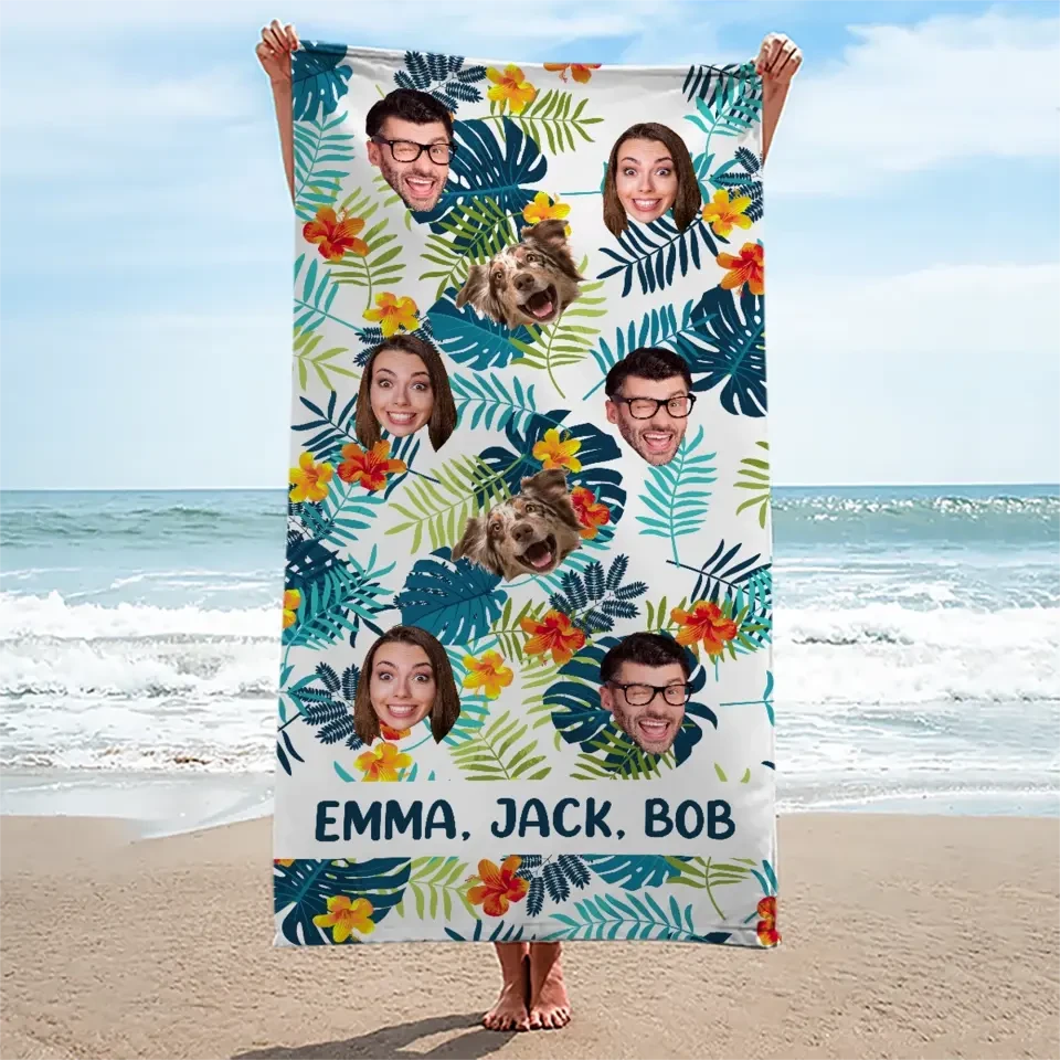 Custom Photo In Summer, The Song Sings Itself - Family Personalized Custom Beach Towel - Summer Vacation Gift, Birthday Pool Party Gift For Family Members, Pet Owners, Pet Lovers 4 Custom Photo In Summer, The Song Sings Itself - Family Personalized Custom Beach Towel - Summer Vacation Gift, Birthday Pool Party Gift For Family Members, Pet Owners, Pet Lovers - Image 4
