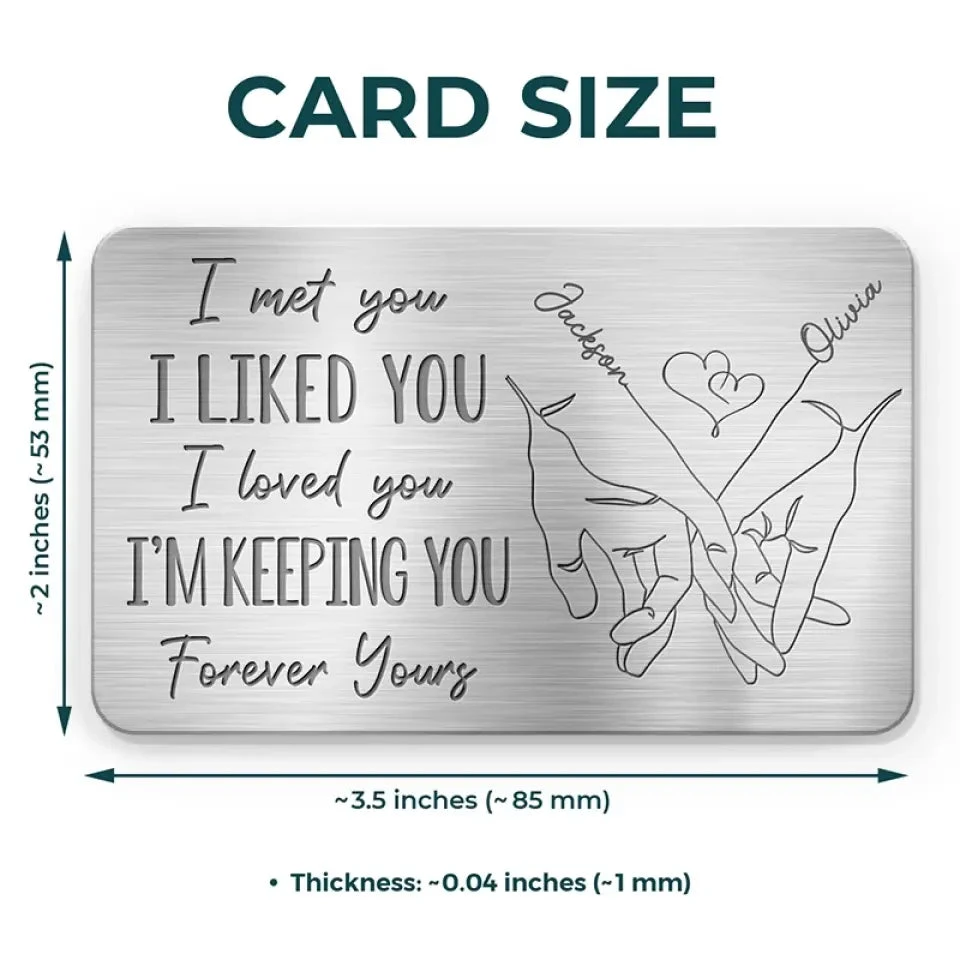 Loved You Then, Love You Still - Couple Personalized Custom Aluminum Wallet Card - Gift For Husband Wife, Anniversary 4 Loved You Then, Love You Still - Couple Personalized Custom Aluminum Wallet Card - Gift For Husband Wife, Anniversary - Image 4