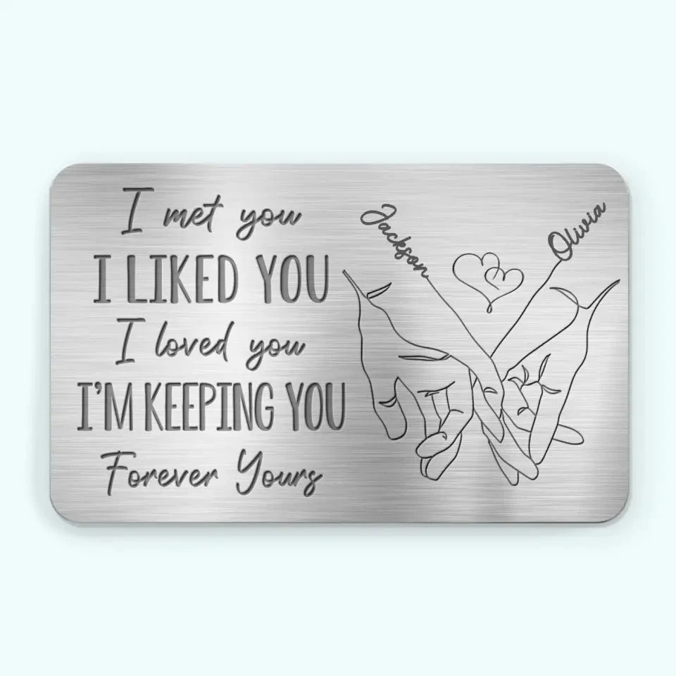 Loved You Then, Love You Still - Couple Personalized Custom Aluminum Wallet Card - Gift For Husband Wife, Anniversary 2 Loved You Then, Love You Still - Couple Personalized Custom Aluminum Wallet Card - Gift For Husband Wife, Anniversary - Image 2