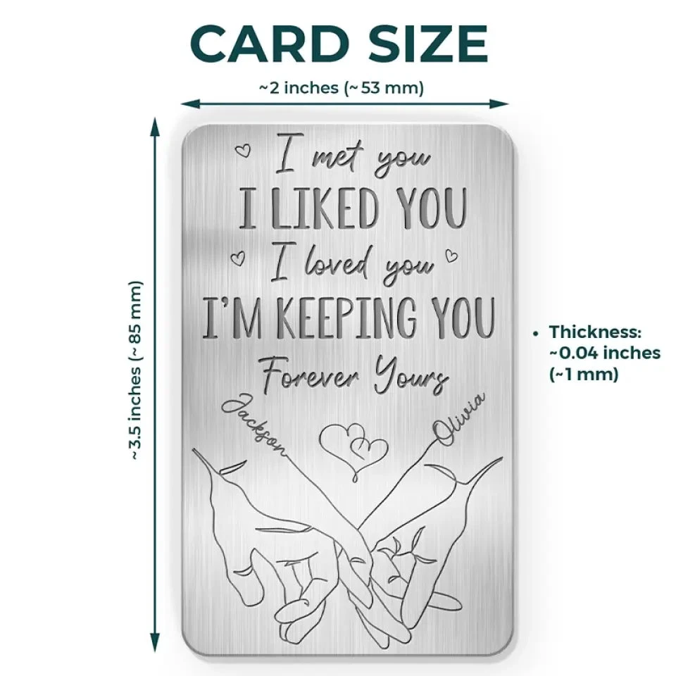 I Loved You, Forever Yours - Couple Personalized Custom Aluminum Wallet Card - Gift For Husband Wife, Anniversary 4 I Loved You, Forever Yours - Couple Personalized Custom Aluminum Wallet Card - Gift For Husband Wife, Anniversary - Image 4