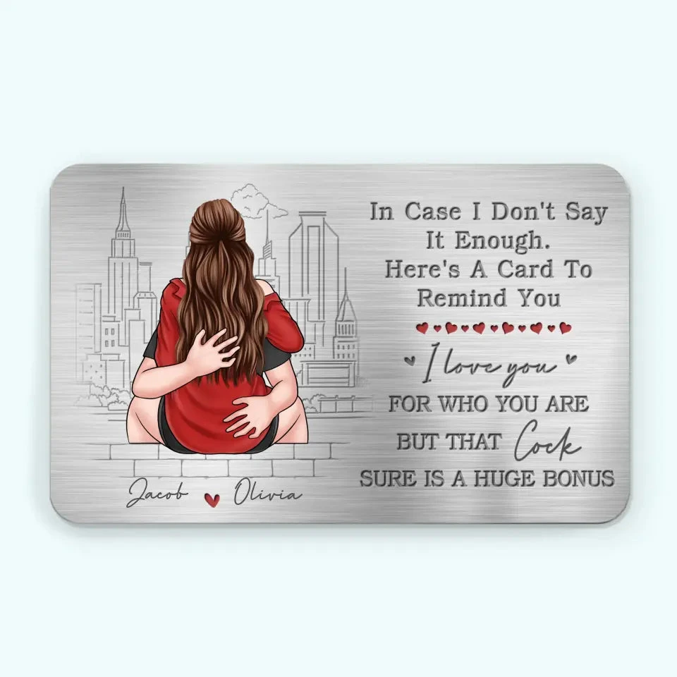 Never Enough To Say I Love You - Couple Personalized Custom Aluminum Wallet Card - Gift For Husband Wife, Anniversary 2 Never Enough To Say I Love You - Couple Personalized Custom Aluminum Wallet Card - Gift For Husband Wife, Anniversary - Image 2