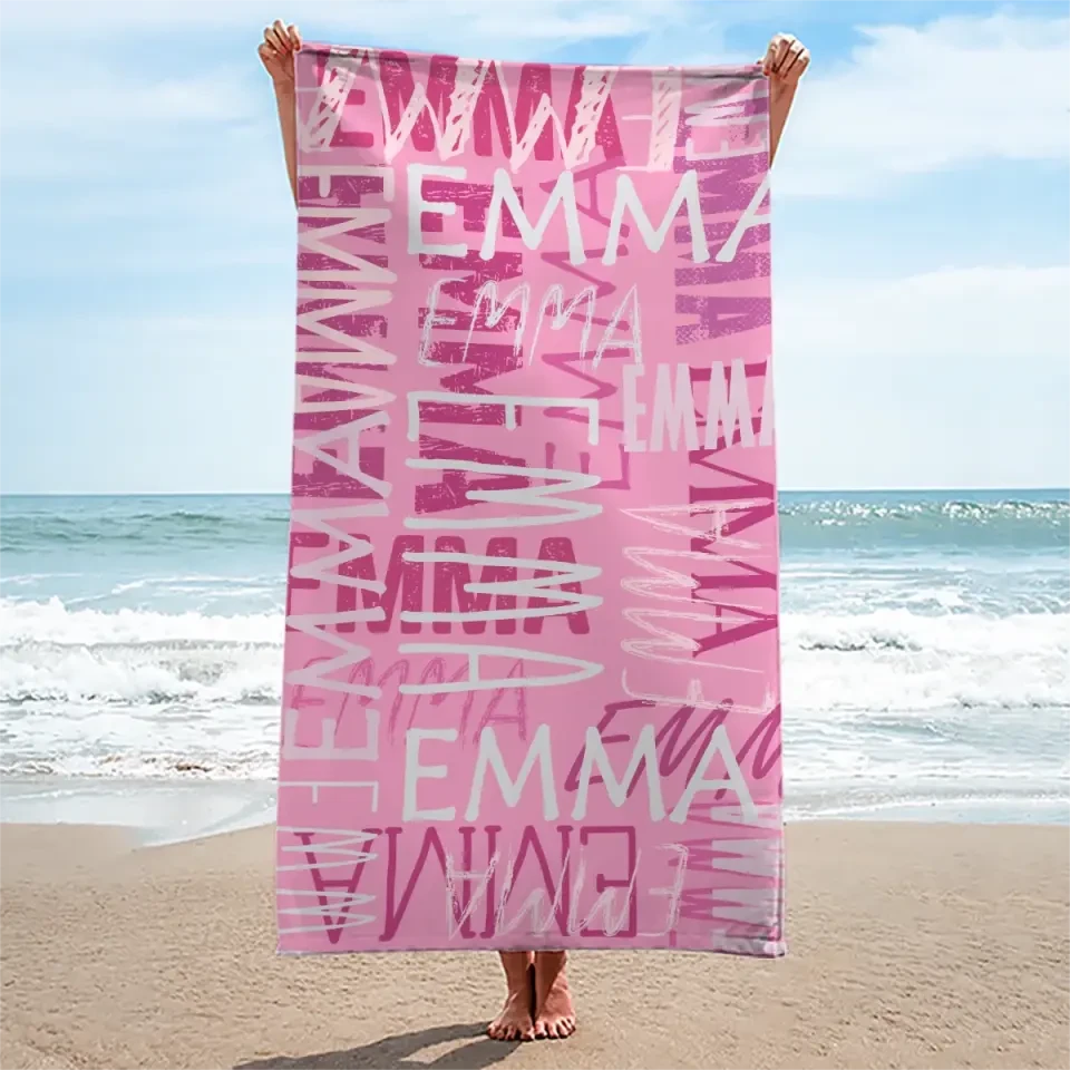 Summer Vibes - Family Personalized Custom Beach Towel - Summer Vacation Gift, Birthday Pool Party Gift For Family Members 3 Summer Vibes - Family Personalized Custom Beach Towel - Summer Vacation Gift, Birthday Pool Party Gift For Family Members - Image 3