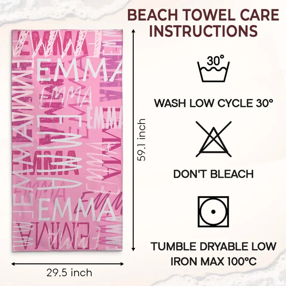 Summer Vibes - Family Personalized Custom Beach Towel - Summer Vacation Gift, Birthday Pool Party Gift For Family Members 5 Summer Vibes - Family Personalized Custom Beach Towel - Summer Vacation Gift, Birthday Pool Party Gift For Family Members - Image 5