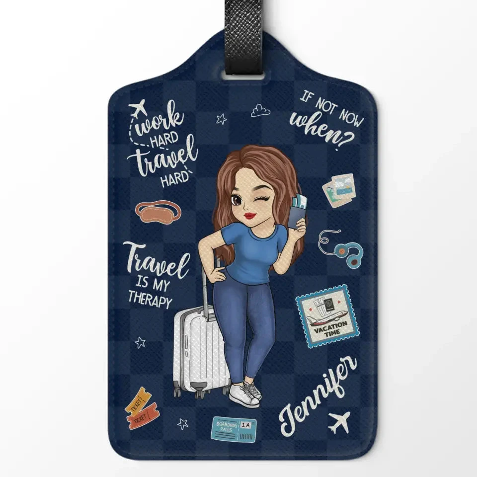 Travel More, Worry Less - Travel Personalized Custom Luggage Tag - Holiday Vacation Gift, Gift For Adventure Travel Lovers 2 Travel More, Worry Less - Travel Personalized Custom Luggage Tag - Holiday Vacation Gift, Gift For Adventure Travel Lovers - Image 2