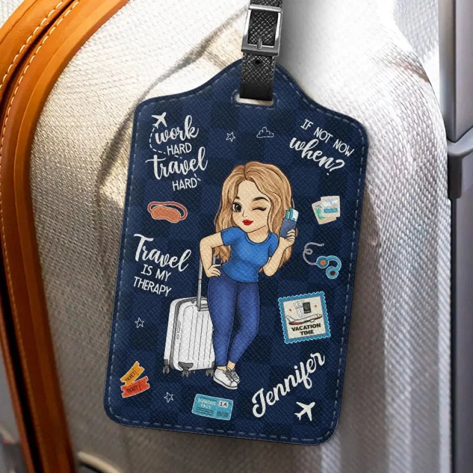 Travel More, Worry Less - Travel Personalized Custom Luggage Tag - Holiday Vacation Gift, Gift For Adventure Travel Lovers 3 Travel More, Worry Less - Travel Personalized Custom Luggage Tag - Holiday Vacation Gift, Gift For Adventure Travel Lovers - Image 3