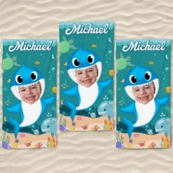 Custom Photo Baby Shark - Family Personalized Custom Beach Towel - Summer Vacation Gift, Birthday Pool Party Gift For Family Members 13 Custom Photo Baby Shark - Family Personalized Custom Beach Towel - Summer Vacation Gift, Birthday Pool Party Gift For Family Members -Pawfect House Store 66714c09b9192
