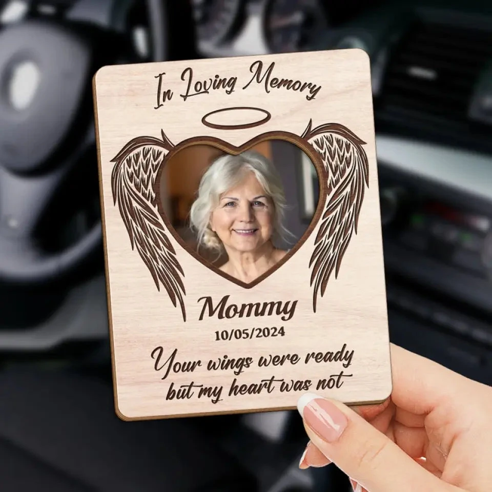 Custom Photo Your Wings Were Ready But My Heart Was Not - Memorial Personalized Custom Car Visor Clip - Sympathy Gift For Family Members 3 Custom Photo Your Wings Were Ready But My Heart Was Not - Memorial Personalized Custom Car Visor Clip - Sympathy Gift For Family Members - Image 3
