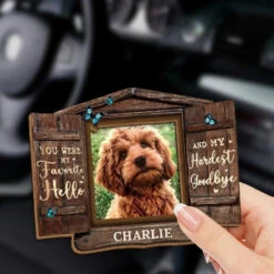 Custom Photo You Were My Favorite Hello - Memorial Personalized Custom Car Visor Clip - Sympathy Gift For Pet Owners, Pet Lovers -Pawfect House Store 66725e855c51c