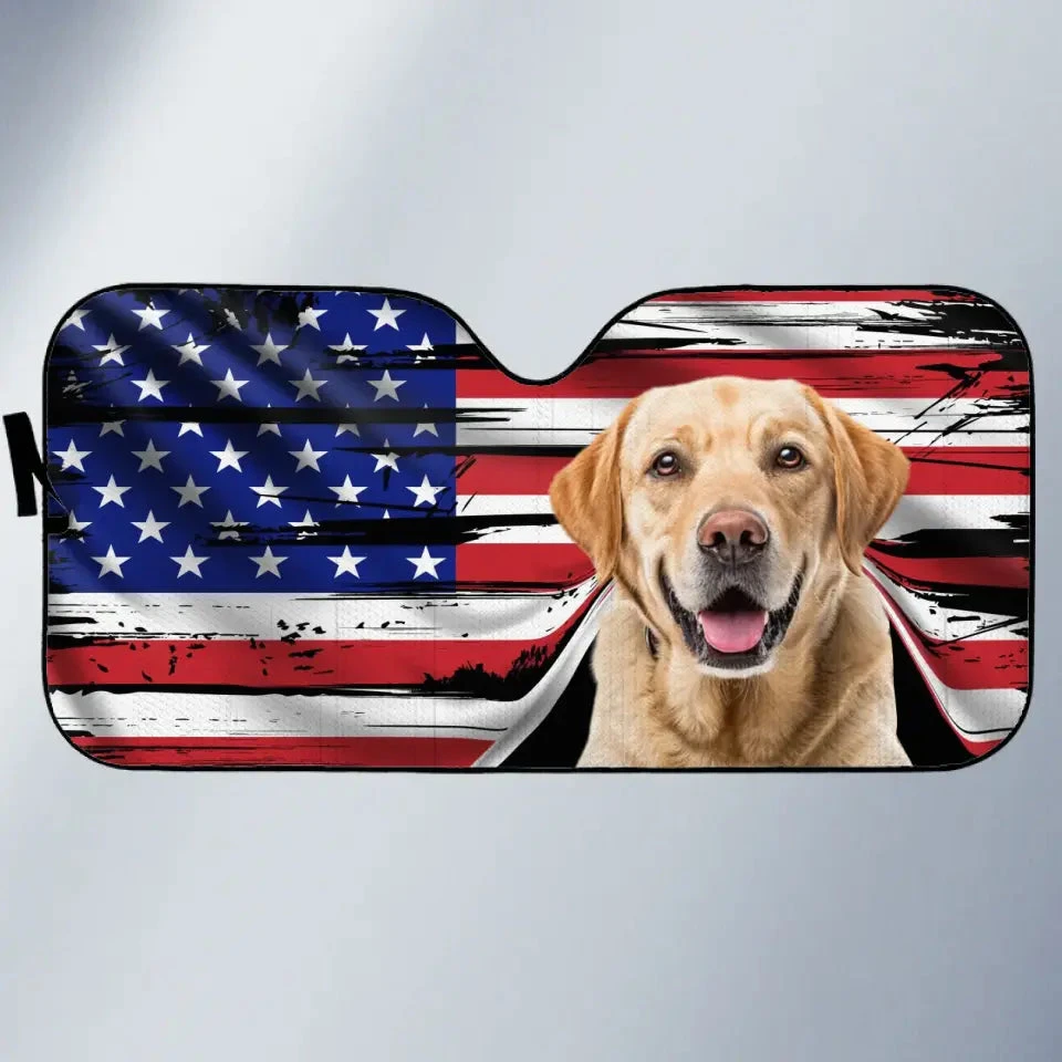 Custom Photo Happy Trip - Dog & Cat Personalized Custom Auto Windshield Sunshade, Car Window Protector - Gift For Pet Owners, Pet Lovers 2 Custom Photo Happy Trip - Dog & Cat Personalized Custom Auto Windshield Sunshade, Car Window Protector - Gift For Pet Owners, Pet Lovers - Image 2