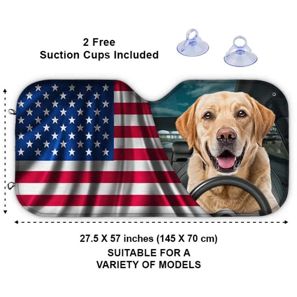 Custom Photo Happy Family Happy Trip - Dog & Cat Personalized Custom Auto Windshield Sunshade, Car Window Protector - Gift For Pet Owners, Pet Lovers 3 Custom Photo Happy Family Happy Trip - Dog & Cat Personalized Custom Auto Windshield Sunshade, Car Window Protector - Gift For Pet Owners, Pet Lovers - Image 3