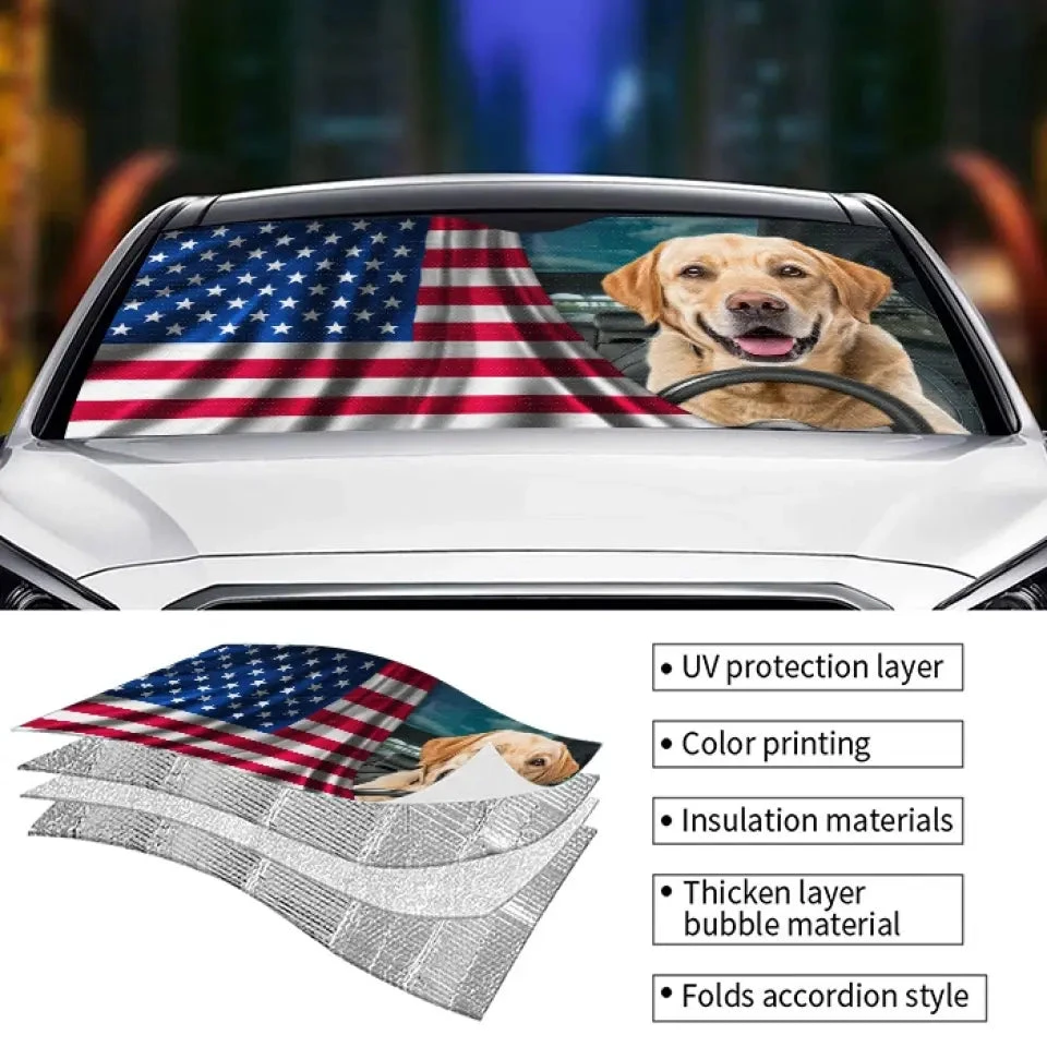 Custom Photo Happy Family Happy Trip - Dog & Cat Personalized Custom Auto Windshield Sunshade, Car Window Protector - Gift For Pet Owners, Pet Lovers 4 Custom Photo Happy Family Happy Trip - Dog & Cat Personalized Custom Auto Windshield Sunshade, Car Window Protector - Gift For Pet Owners, Pet Lovers - Image 4
