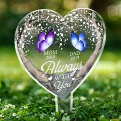 Your Light Will Always Shine In My Heart - Memorial Personalized Custom Stain Glass Style Acrylic Garden Stake - Sympathy Gift For Family Members -Pawfect House Store 667285b680b28