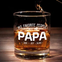 Daddy Needs Whiskey - Family Personalized Custom Whiskey Glass - Gift For Dad, Grandpa