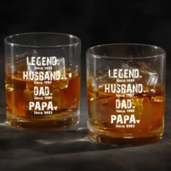 The Man, The Myth, The Whiskey Legend - Family Personalized Custom Whiskey Glass - Gift For Dad, Grandpa -Pawfect House Store 6673bf79e4528