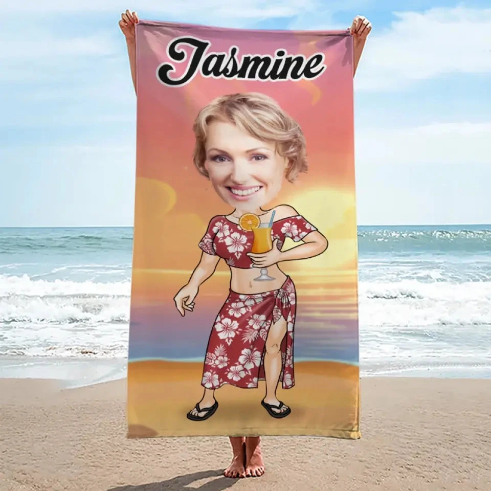 Custom Photo Wild, Barefoot, And Free - Family Personalized Custom Beach Towel - Summer Vacation Gift, Birthday Pool Party Gift For Husband Wife, Family Members 3 Custom Photo Wild, Barefoot, And Free - Family Personalized Custom Beach Towel - Summer Vacation Gift, Birthday Pool Party Gift For Husband Wife, Family Members - Image 3