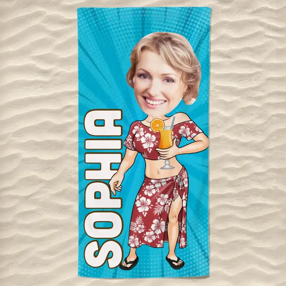 Custom Photo Saltwater Cures All Wounds - Family Personalized Custom Beach Towel - Summer Vacation Gift, Birthday Pool Party Gift For Family Members 2 Custom Photo Saltwater Cures All Wounds - Family Personalized Custom Beach Towel - Summer Vacation Gift, Birthday Pool Party Gift For Family Members - Image 2