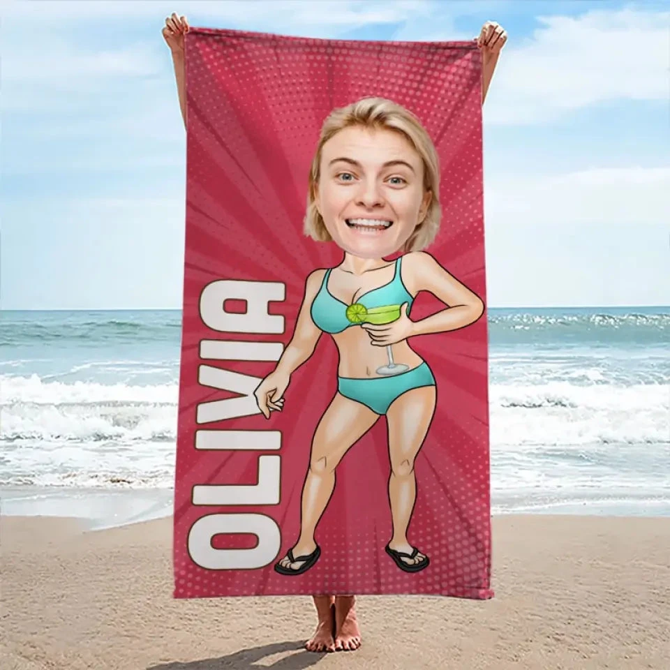 Custom Photo Saltwater Cures All Wounds - Family Personalized Custom Beach Towel - Summer Vacation Gift, Birthday Pool Party Gift For Family Members 3 Custom Photo Saltwater Cures All Wounds - Family Personalized Custom Beach Towel - Summer Vacation Gift, Birthday Pool Party Gift For Family Members - Image 3