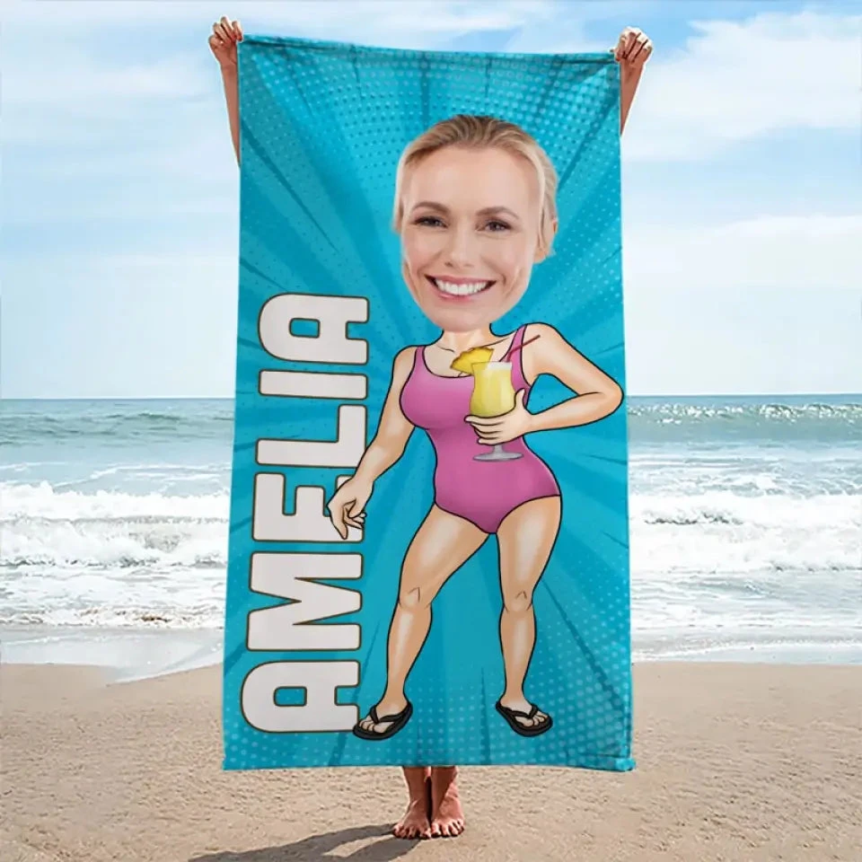 Custom Photo Saltwater Cures All Wounds - Family Personalized Custom Beach Towel - Summer Vacation Gift, Birthday Pool Party Gift For Family Members 4 Custom Photo Saltwater Cures All Wounds - Family Personalized Custom Beach Towel - Summer Vacation Gift, Birthday Pool Party Gift For Family Members - Image 4