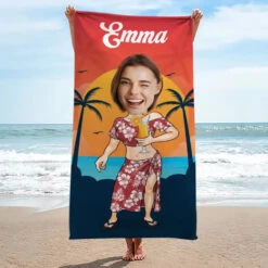 Custom Photo Beach Daze Always - Family Personalized Custom Beach Towel - Summer Vacation Gift, Birthday Pool Party Gift For Husband Wife, Family Members -Pawfect House Store 6673eb7ac61d9