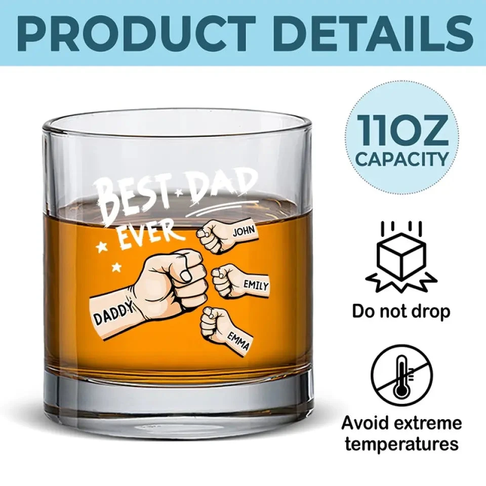 Dads Are The True Superheroes - Family Personalized Custom Whiskey Glass - Gift For Dad, Grandpa 5 Dads Are The True Superheroes - Family Personalized Custom Whiskey Glass - Gift For Dad, Grandpa - Image 5