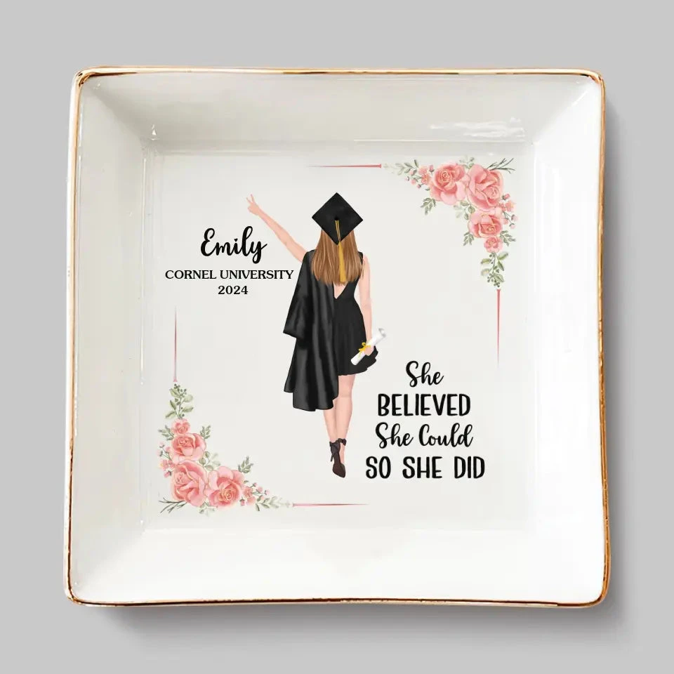A Sweet Ending To The New Beginning - Family Personalized Custom Jewelry Dish - Graduation Gift For Family Members, Siblings, Brothers, Sisters 2 A Sweet Ending To The New Beginning - Family Personalized Custom Jewelry Dish - Graduation Gift For Family Members, Siblings, Brothers, Sisters - Image 2