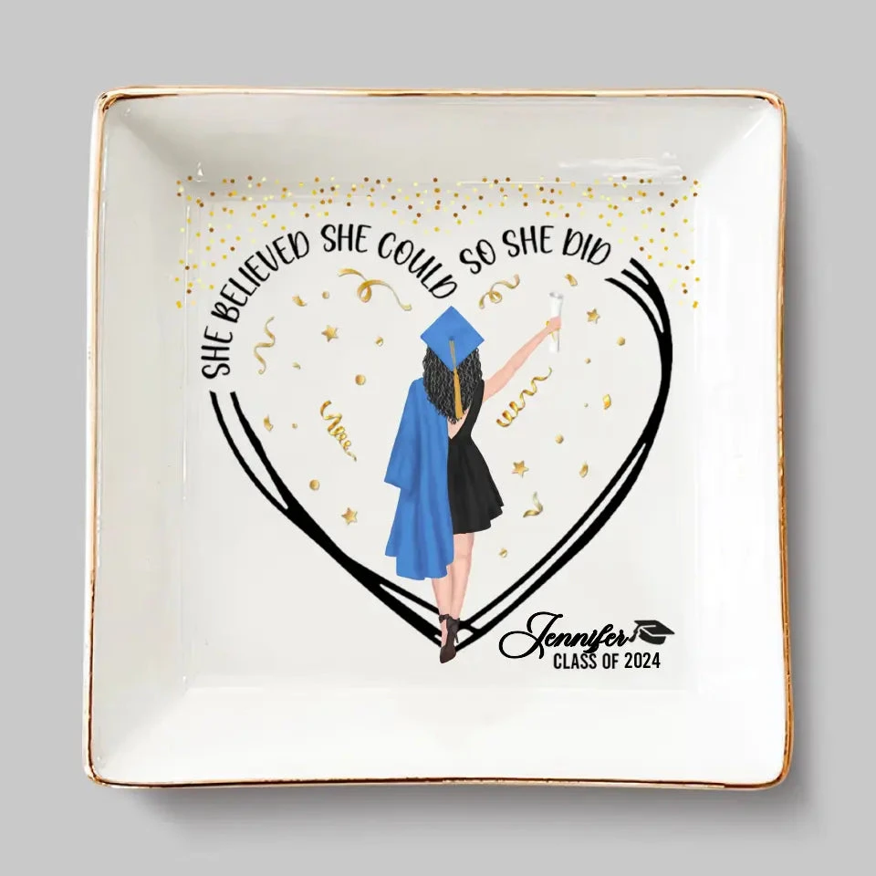 A Sweet Ending To A New Beginning - Family Personalized Custom Jewelry Dish - Graduation Gift For Family Members, Siblings, Brothers, Sisters 2 A Sweet Ending To A New Beginning - Family Personalized Custom Jewelry Dish - Graduation Gift For Family Members, Siblings, Brothers, Sisters - Image 2