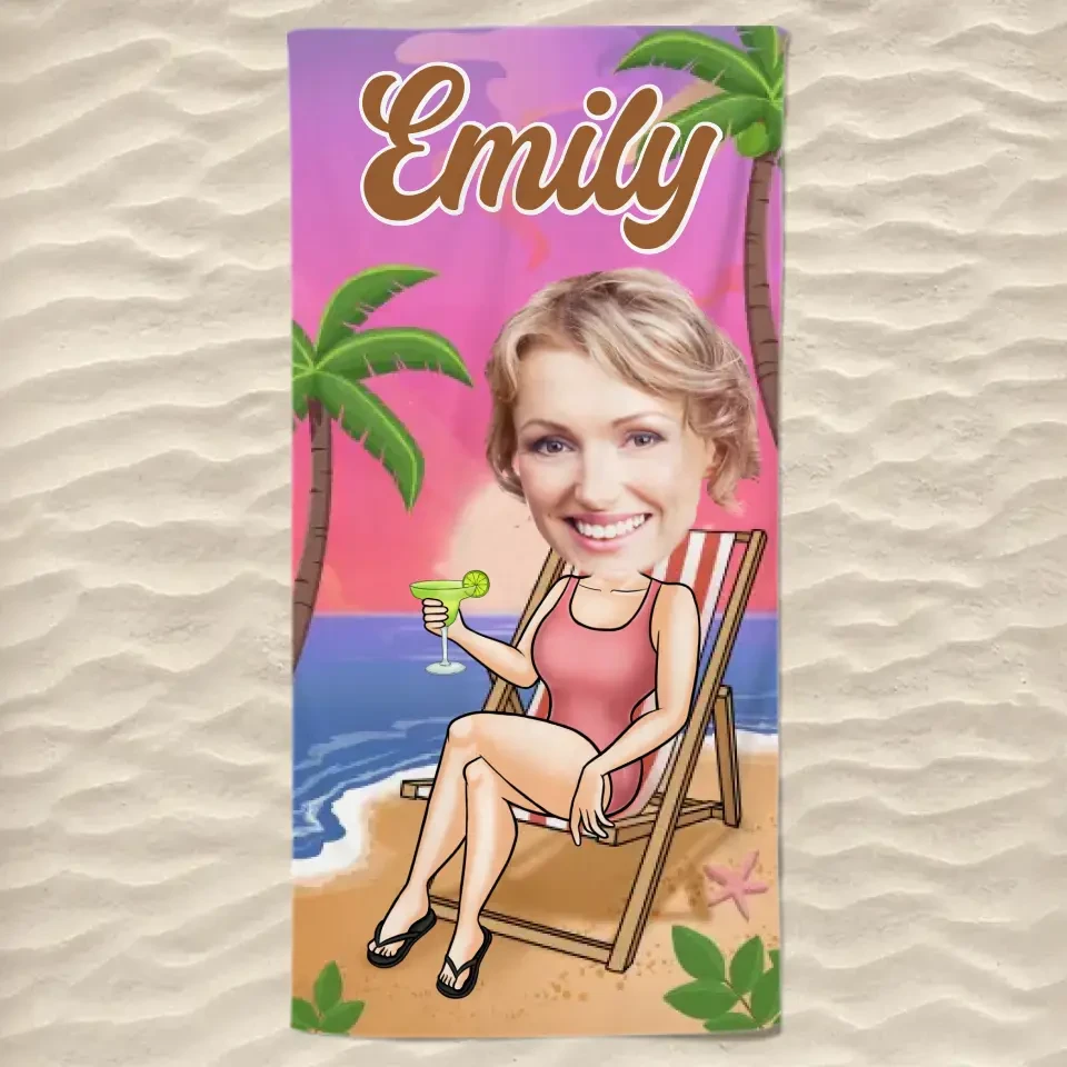 Custom Photo Summer Vibes - Family Personalized Custom Beach Towel - Summer Vacation Gift, Birthday Pool Party Gift For Family Members 2 Custom Photo Summer Vibes - Family Personalized Custom Beach Towel - Summer Vacation Gift, Birthday Pool Party Gift For Family Members - Image 2